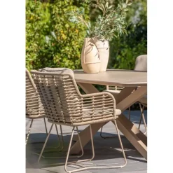 4 Seasons Fabrice lounge dining stoel - Latte