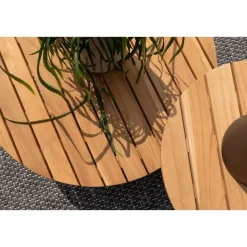 4 Seasons Verdi ronde salontafel teak 73 cm. - Latte