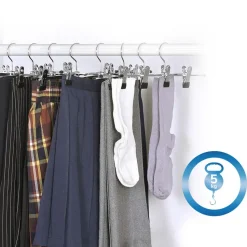 20 Stuks Broekhangers met Knijpers- Stevige Kleding Hangers Zilver en Zwart