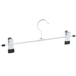 20 Stuks Broekhangers met Knijpers- Stevige Kleding Hangers Zilver en Zwart