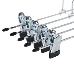 20 Stuks Broekhangers met Knijpers- Stevige Kleding Hangers Zilver en Zwart