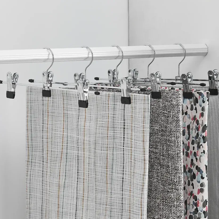 20 Stuks Broekhangers met Knijpers- Stevige Kleding Hangers Zilver en Zwart