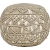 AADHI - Poef - Beige - 50 x 50 cm - Synthetisch materiaal