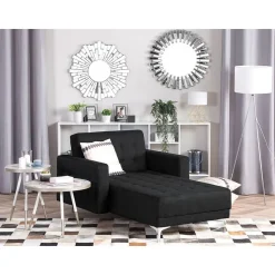 ABERDEEN - Chaise longue - Grijs - Symmetrisch - Polyester