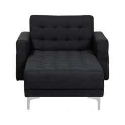 ABERDEEN - Chaise longue - Grijs - Symmetrisch - Polyester