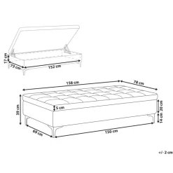 ABERDEEN - Ottomaan met opbergruimte - Marineblauw - Fluweel