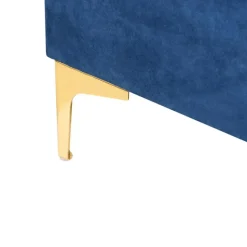 ABERDEEN - Ottomaan met opbergruimte - Marineblauw - Fluweel