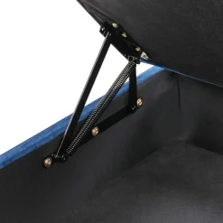 ABERDEEN - Ottomaan met opbergruimte - Marineblauw - Fluweel