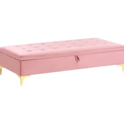 ABERDEEN - Ottomaan met opbergruimte - Roze - Fluweel