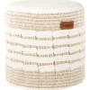 ABTIN - Poef - Wit/Beige - Jute
