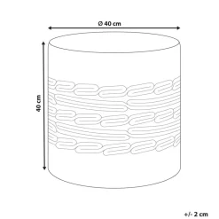 ABTIN - Poef - Wit/Beige - Jute