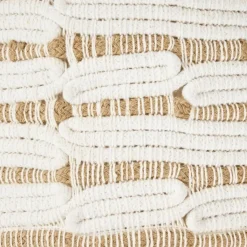 ABTIN - Poef - Wit/Beige - Jute