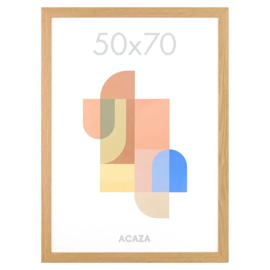 ACAZA Fotokader - Fotolijst - 50x70 cm - MDF hout & plexiglas - Warme Eik kleur