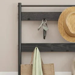 ACAZA® Staande Kapstok met 9 Haken en Schoenenrek - Garderoberek - Zwart