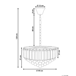 ACHEIRO - Kroonluchter - Goud - ⌀ 49 cm - Kristal