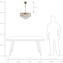 ACHEIRO - Kroonluchter - Goud - ⌀ 49 cm - Kristal
