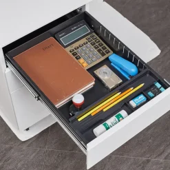 Afsluitbaar ladeblok / bureaukast 39x60 cm - 3 lades - Wit