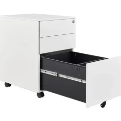 Afsluitbaar ladeblok / bureaukast 39x60 cm - 3 lades - Wit