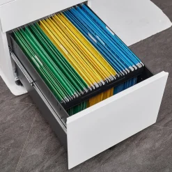 Afsluitbaar ladeblok / bureaukast 39x60 cm - 3 lades - Wit