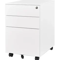 Afsluitbaar ladeblok / bureaukast 39x60 cm - 3 lades - Wit