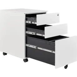 Afsluitbaar ladeblok / bureaukast 39x60 cm - 3 lades - Wit