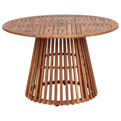 AGELLO - Tuinset voor 4 met parasol - Lichthout - Acaciahout