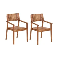 AGELLO- Tuinstoel set van 2 - Lichthout - Acaciahout