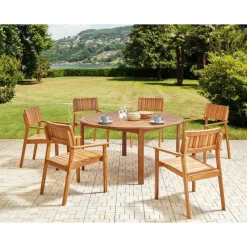 AGELLO/TOLVE - Tuinset voor 6 - Lichthout - Acaciahout