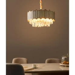 AGUARICO - Kroonluchter - Messing/Transparant - Glas