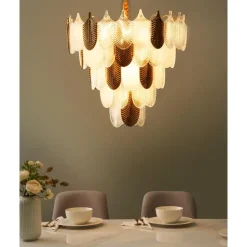 AGUIRRE - Kroonluchter - Messing/Transparant - Glas