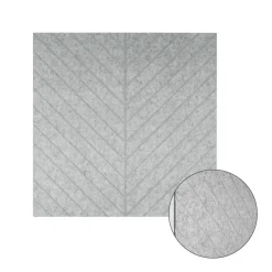 Akoestisch wandpaneel PET-vilt - 100x100cm - Visgraat motief Lichtgrijs