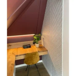 Akoestisch wandpaneel PET-vilt - 100x100cm - Visgraat motief Lichtgrijs