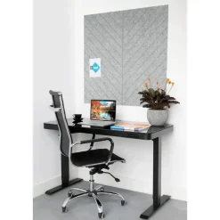 Akoestisch wandpaneel PET-vilt - 100x100cm - Visgraat motief Lichtgrijs