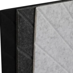 Akoestisch wandpaneel PET-vilt - 100x100cm - Visgraat motief Zwart