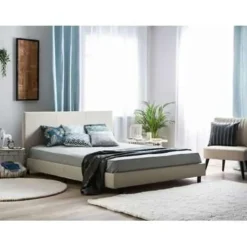 ALBI - Tweepersoonsbed - Beige - 180 x 200 cm - Polyester