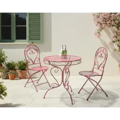 ALBINIA - Bistroset voor 2 - Bordeaux - Metaal