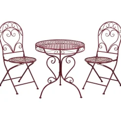 ALBINIA - Bistroset voor 2 - Bordeaux - Metaal