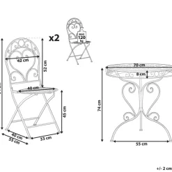 ALBINIA - Bistroset voor 2 - Blauw - Metaal