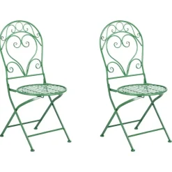 ALBINIA - Tuinstoel set van 2 - Groen - Metaal