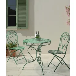 ALBINIA - Tuinstoel set van 2 - Groen - Metaal