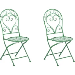 ALBINIA - Tuinstoel set van 2 - Groen - Metaal