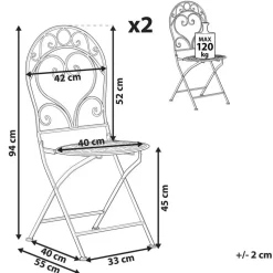 ALBINIA - Tuinstoel set van 2 - Groen - Metaal