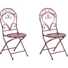 ALBINIA - Tuinstoel set van 2 - Bordeaux - Metaal