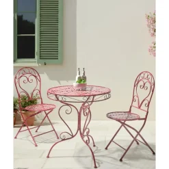 ALBINIA - Tuinstoel set van 2 - Bordeaux - Metaal