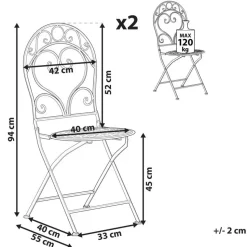 ALBINIA - Tuinstoel set van 2 - Bordeaux - Metaal