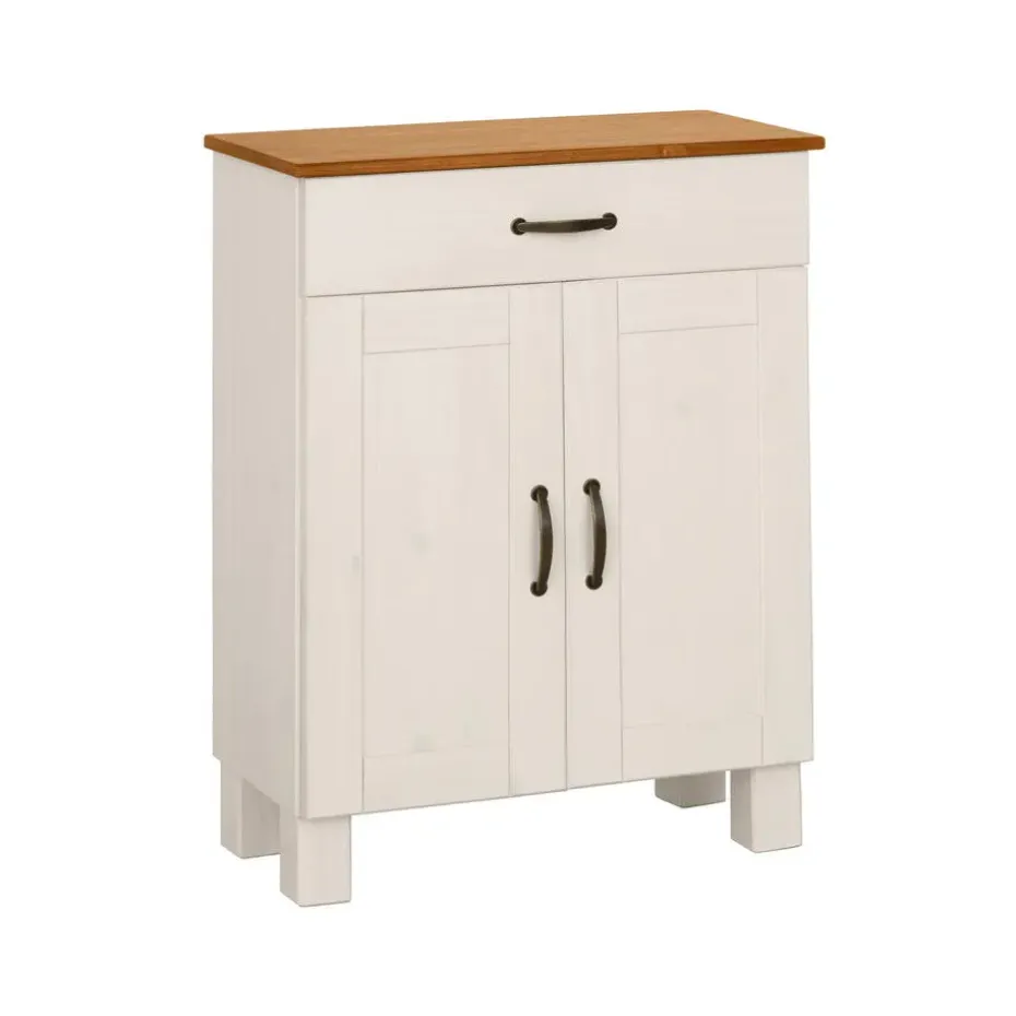 Alby - Kast met 2 deuren en 1 lade in grenen wit