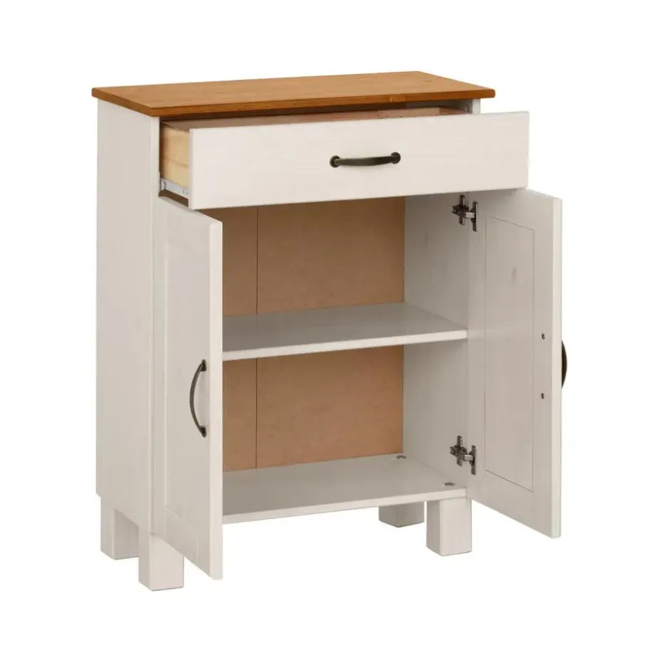 Alby - Kast met 2 deuren en 1 lade in grenen wit