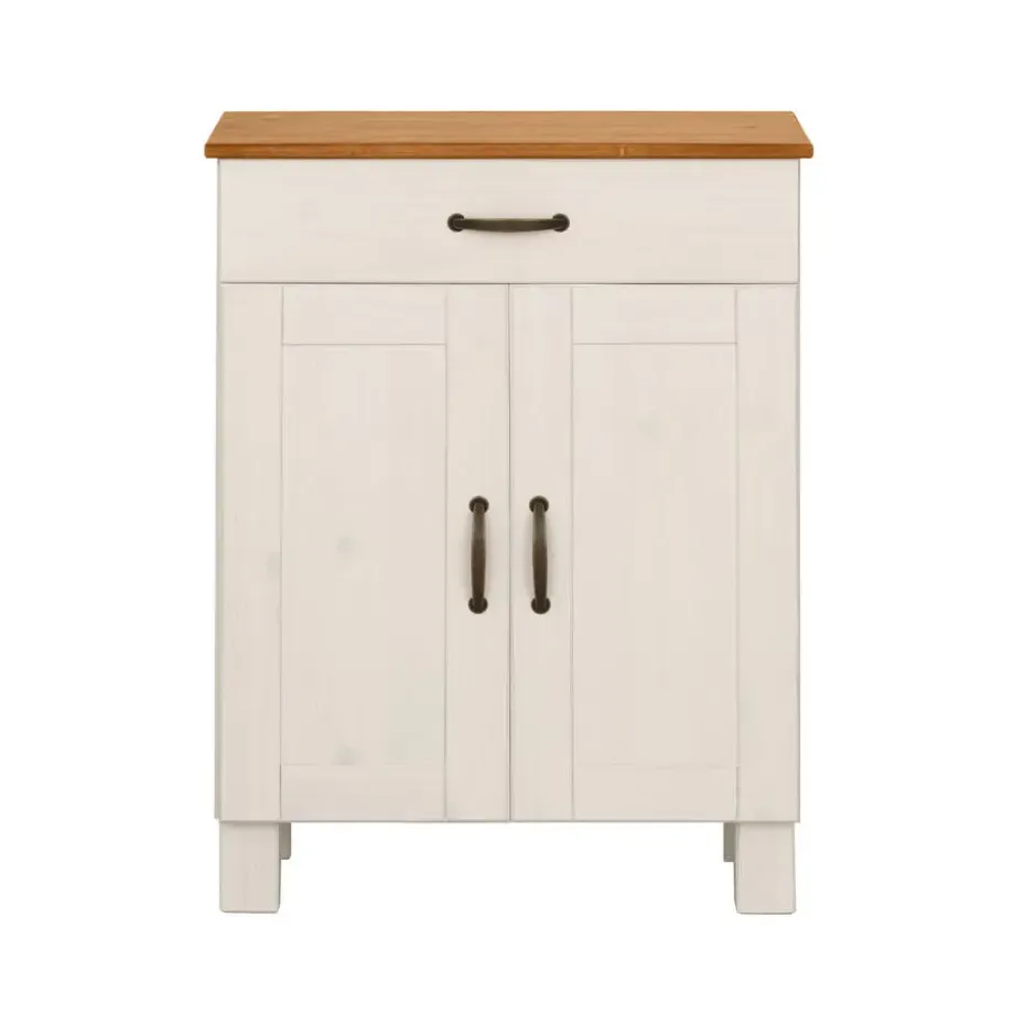 Alby - Kast met 2 deuren en 1 lade in grenen wit