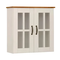 Alby - Wandkast met 2 deuren van grenen in wit