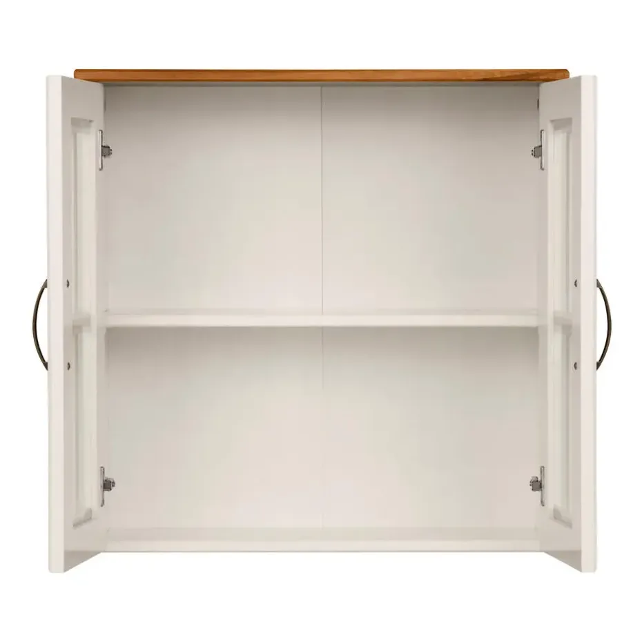 Alby - Wandkast met 2 deuren van grenen in wit